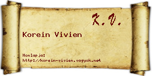 Korein Vivien névjegykártya